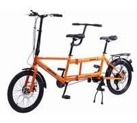 20 Inch Folding Tandem Bicycles Beach Cruiser Bicycle For Adults, Adjustable 7 Speed Bikes(A)