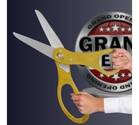 20 Inch Gold Ceremonial Ribbon Cutting Scissors - Giant Shears Prop Big Scissors for Tape Cutting Ceremony Gold Large Shears Ribbon Trimming for Special Events Inaugurations and Ceremonies