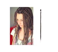 20 Inch Handmade Dreadlocks Extensions 5 Strands Synthetic Dreads Locks Crochet Braids Hair 1.0cm Fake Twist Braiding Hair Reggae Dreads Braid Hair Extension for Daily Use(Dark brown)