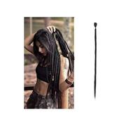 20 Inch Handmade Dreadlocks Extensions 5 Strands Synthetic Dreads Locks Crochet Braids Hair 1.0cm Fake Twist Braiding Hair Reggae Dreads Braid Hair Extension for Daily Use(Nature black)