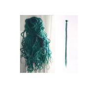 20 Inch Handmade Dreadlocks Extensions 5 Strands Synthetic Dreads Locks Crochet Braids Hair 1.0cm Fake Twist Braiding Hair Reggae Dreads Braid for Daily Use(Green)