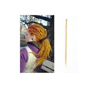 20 Inch Handmade Dreadlocks Extensions 5 Strands Synthetic Dreads Locks Crochet Braids Hair 1.0cm Fake Twist Braiding Hair Reggae Dreads Braid Hair Extension for Daily Use(Golden)