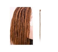 20 Inch Handmade Dreadlocks Extensions 5 Strands Synthetic Dreads Locks Crochet Braids Hair 1.0cm Fake Twist Braiding Hair Reggae Dreads Braid for Daily Use(Orange brown)