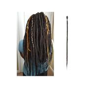 20 Inch Handmade Dreadlocks Extensions 5 Strands Synthetic Dreads Locks Crochet Braids Hair 1.0cm Fake Twist Braiding Hair Reggae Dreads Braid for Daily Use(Black brown)
