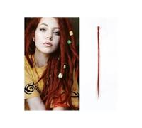20 Inch Handmade Dreadlocks Extensions 5 Strands Synthetic Dreads Locks Crochet Braids Hair 1.0cm Fake Twist Braiding Hair Reggae Dreads Braid Hair Extension for Daily Use(Brown Red)