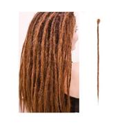 20 Inch Handmade Dreadlocks Extensions 5 Strands Synthetic Dreads Locks Crochet Braids Hair 1.0cm Fake Twist Braiding Hair Reggae Dreads Braid(Orange brown)