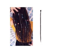 20 Inch Handmade Dreadlocks Extensions 5 Strands Synthetic Dreads Locks Crochet Braids Hair 1.0cm Fake Twist Braiding Hair Reggae Dreads Braid Hair Extension for Daily Use(Wine Red)