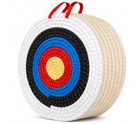 20 Inch Handmade Straw Archery Target for Bow and Crossbow, Round Target for Recurve, Compound, Longbow, Traditional Bow and Backyard Outdoor Shooting 1/3/5/7 Layers (White - 7 Layers - 20 Inch)