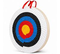 20 Inch Handmade Straw Archery Target for Bow and Crossbow, Round Target for Recurve, Compound, Longbow, Traditional Bow and Backyard Outdoor Shooting 1/3/5/7 Layers (White - 3 Layers - 20 Inch)