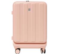 20 Inch Hard Shell Suitcase with Front Laptop Pocket Lightweight Cabin Trolley with 3-Digit Lock + Telescopic Handle, Safe Locking System USB Charging Port, Travel Suitcase (H55xW35xD23cm)