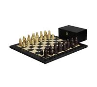 20 Inch - Isle of Lewis Chess Set - II Ivory & Brown Resin - Charcoal Black Chess Board - Chess Pieces - 3.5 Inch