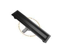 20 Inch Linear Shower Drain, S304 Stainless Steel Invisible Floor Grate, Black Tile-In Design with Odor Seal & Hair Catcher for Modern Bathroom Wet Room Fast Water Flow Easy Clean