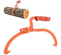 20 Inch Logging Tongs Logging Skidding Tongs with Non Slip Grip 2 Claw Stainless Steel Hand Log Grapple, Handling, Log Tongs Grapple Lifting, Dragging Carrying Logging Tool Equipment Orange