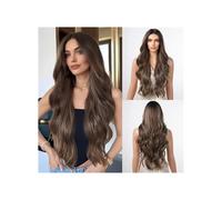 20 inch Long Wavy Highlight Lace Front Wigs for Women 13x4x1 T Part HD Lace Pre Plucked Wear and Go Glueless Wig Adds Volume(Light brown Highlight)