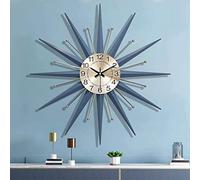 20 Inch Mid Century Modern Silent Metal Wall Clock, Battery Operated, Large Decor for Living Room