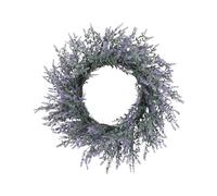 20 Inch Purple Lavender Wreath for Front Door - Artificial PVC Spring Summer Fall Winter Wreath - Farmhouse Wall Decor - Indoor Outdoor Use - Lifelike Lavender & Eucalyptus