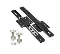 20-Inch Soft Close Drawer Slides Steel Ball Bearing Pocket Drawer Hardware Heavy Duty Folding Hidden Rails Smooth Gliding Black Drawer Accessories