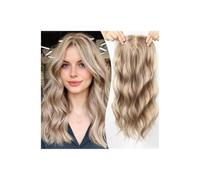 20 Inch Wavy Hair Toppers,Synthetic Long Curly Hair Pieces with 6“ ×6” Large Base,Central Lace Clip In Hair Extensions for Women with Thinning Hair(Light brown blonde)