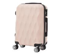 20 Inch Wavy Texture Hard Shell Travel Suitcase, Pink