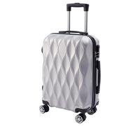 20 Inch Wavy Texture Hard Shell Travel Suitcase, Silver