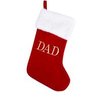 20 Inches Monogram Christmas Stockings with DAD Letters, Large Super Soft Christmas Stockings Red Velvet with White Super Soft Plush Cuff for Christmas Xmas Tree Holiday Fireplace