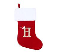 20 Inches Monogram Christmas Stockings with Letters,Red Velvet with White Super Soft Plush Cuff Embroidered Xmas Stockings Classic Personalized Stocking Decorations for Christmas Holiday Xmas Gift