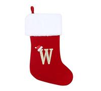 20 Inches Monogram Christmas Stockings with Letters,Red Velvet with White Super Soft Plush Cuff Embroidered Xmas Stockings Classic Personalized Stocking Decorations for Christmas Holiday Xmas Gift