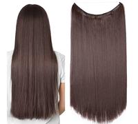 20 Inches Straight Hair Extensions Secret Headband No Clip Easy Invisible Crown Wire in Hair Extensions Hairpiece for Women Medium brown