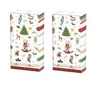 20 Individual Handkerchiefs Christmas Small Christmas Symbols Red 2 Packs of 10 Individual Paper Handkerchiefs Printed Gift