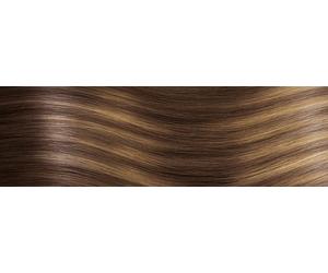 20 Invisible Nanoring Extensions 20" - professional Quality - B8/26 balayage hazelnut brown & golden honey blonde
