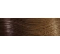 20 Invisible Nanoring Extensions 20" - professional Quality - T6/12 ombre chocolate brown & light golden brown