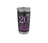 20 It's My Uncle's Birthday Pink Crown 20 Years Old Stainless Steel Insulated Tumbler