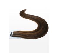 20 Keratin Flat Tip Extensions - luxury european/russian hair - 16" straight - M6/12 mixed chocolate brown & light golden brown