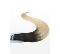 20 Keratin Flat Tip Extensions - luxury european/russian hair - 23" straight - T2/60 ombre dark brown & ash blonde