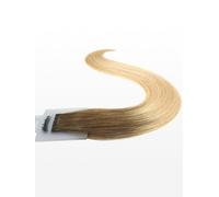 20 Keratin Flat Tip Extensions - luxury european/russian hair - 23" straight - T8/26 ombre hazelnut brown & golden honey blonde