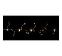 20 LED Gold Star Beaded Christmas Garland 1.9M Warm White Lights