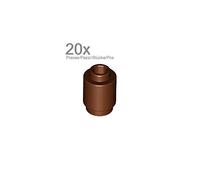 20 LEGO Brick, Round 1 x 1 Open Stud Reddish Brown