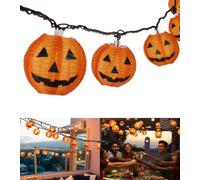 20-Light Jack O' Lantern String, 9.83Ft Connectable Orange Pumpkin Lights For Indoor/outdoor Halloween Decorations