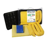 20 Litre Chemical/Universal Compact Spill Kit with Drip Tray | Emergency Spill Response Kit for Hazardous and Non-Hazardous Fluids - Compact Design with Transparent Carry Bag