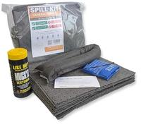 20 Litre General Purpose Compact Spill Kit, Vehicle and Workplace Emergency Absorbent Pack for Oil, Coolant, Solvents and Water. Includes free pack of Muckyz.