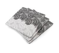 20 LUXURY 3 PLY BLACK & WHITE PAISLEY PATTERN PAPER NAPKINS - 33cm x 33cm Ideal for weddings, christenings, parties, bbq's etc