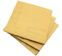 20 LUXURY 3 PLY GOLD PAPER NAPKINS -33cm x 33cm Ideal for weddings, christenings, parties, bbq's etc