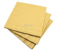 20 LUXURY 3 PLY GOLD PAPER NAPKINS - 40cm x 40cm Ideal for weddings, christenings, parties, bbq's etc