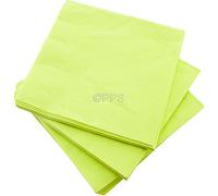 20 LUXURY 3 PLY LIME GREEN PAPER NAPKINS - 33cm x 33cm Ideal for weddings, christenings, parties, bbq's etc