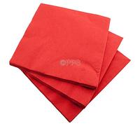 100 Luxury 3 PLY RED Paper Dinner Napkins - 40cm x 40cm Ideal for Weddings, christenings, Parties, bbq's etc Free DELIVERY