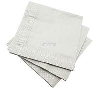 20 LUXURY 3 PLY SILVER PAPER NAPKINS - 33cm x 33cm Ideal for weddings, christenings, parties, bbq's etc