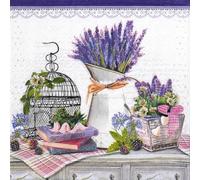20 Luxury Ambiente Paper Napkins - Lavender Decoration - Table Decoration with Motif Also for Party or Decoupage 33x33cm 3 ply