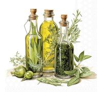 20 Luxury Ambiente Paper Napkins - Oils and Herbs - Table Decoration with Motif Also for Party or Decoupage 33x33cm 3 ply