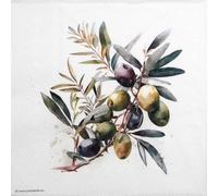 20 Luxury Ambiente Paper Napkins - Olive Branch - Table Decoration with Motif Also for Party or Decoupage 33x33cm 3 ply
