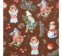 20 Luxury Ambiente Paper Napkins - Playing Outside Brown - Table Decoration with Motif Also for Party or Decoupage 33x33cm 3 ply